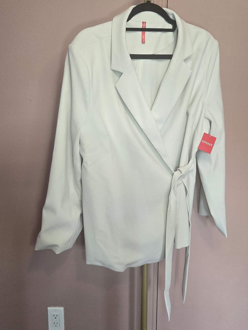 SPANX Light Cream Wrap Blazer with Self-Tie